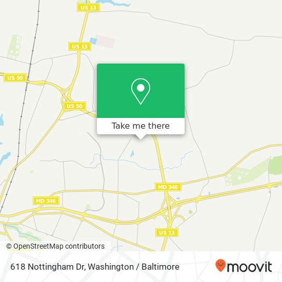 Mapa de 618 Nottingham Dr, Salisbury, MD 21804