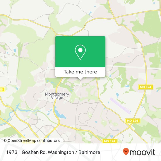 Mapa de 19731 Goshen Rd, Gaithersburg, MD 20879