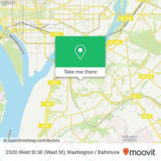 2520 West St SE (West St), Washington, DC 20020 map