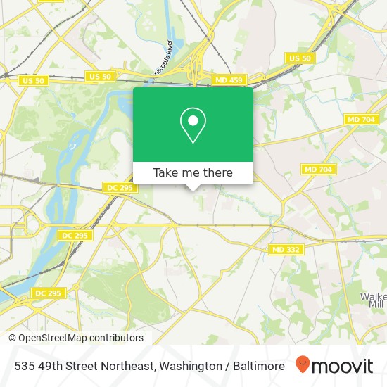 Mapa de 535 49th Street Northeast, 535 49th St NE, Washington, DC 20019, USA