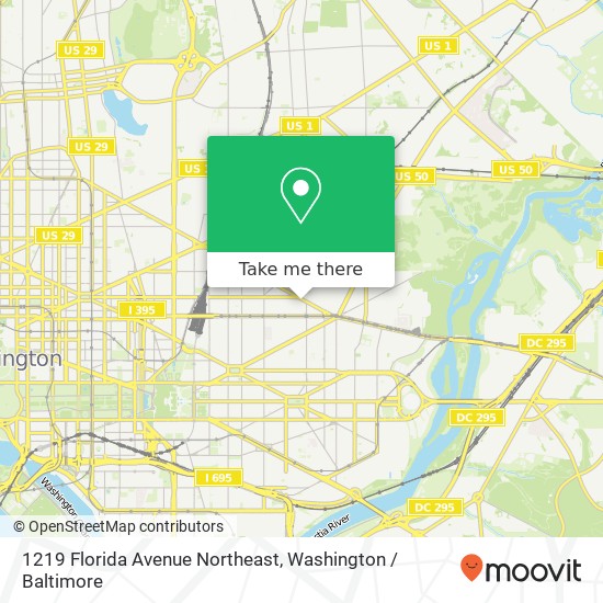 1219 Florida Avenue Northeast map
