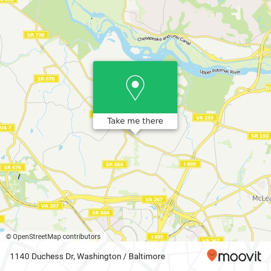 Mapa de 1140 Duchess Dr, McLean, VA 22102