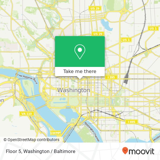 Mapa de Floor 5, 1445 New York Ave NW Floor 5, Washington, DC 20005, USA