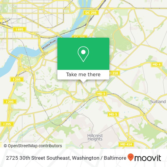 2725 30th Street Southeast, 2725 30th St SE, Washington, DC 20020, USA map