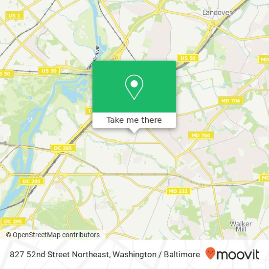 827 52nd Street Northeast, 827 52nd St NE, Washington, DC 20019, USA map