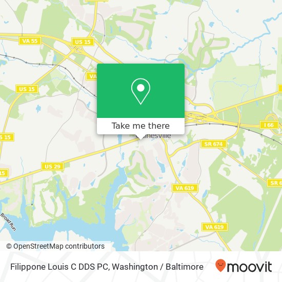 Mapa de Filippone Louis C DDS PC, 7521 Virginia Oaks Dr