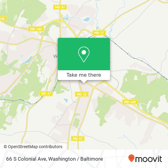 Mapa de 66 S Colonial Ave, Westminster, MD 21157