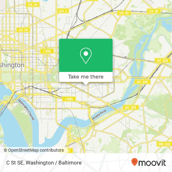 Mapa de C St SE, Washington, DC 20003