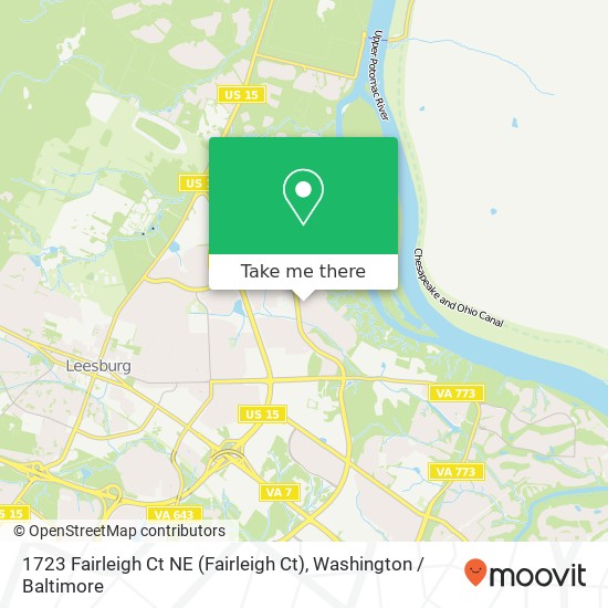 1723 Fairleigh Ct NE (Fairleigh Ct), Leesburg, VA 20176 map