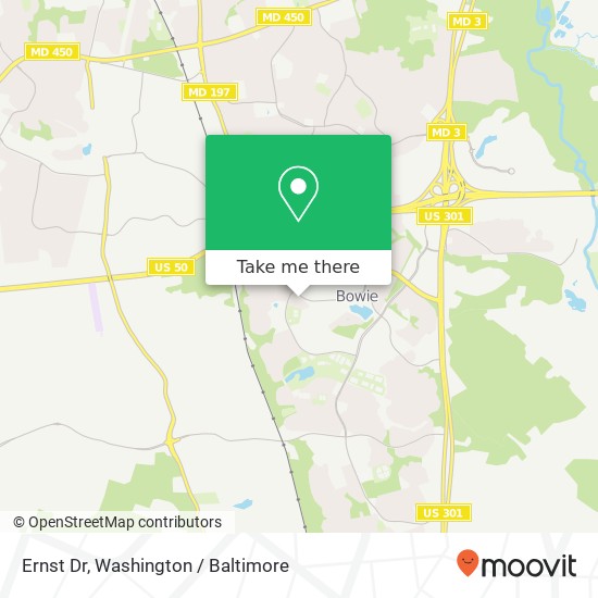 Mapa de Ernst Dr, Bowie, MD 20716