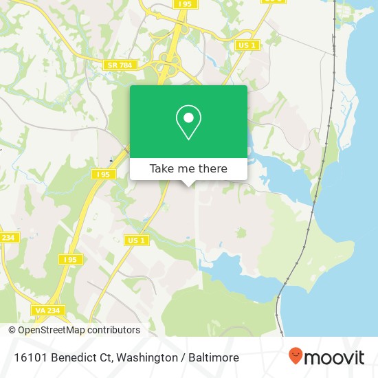 Mapa de 16101 Benedict Ct, Woodbridge, VA 22191