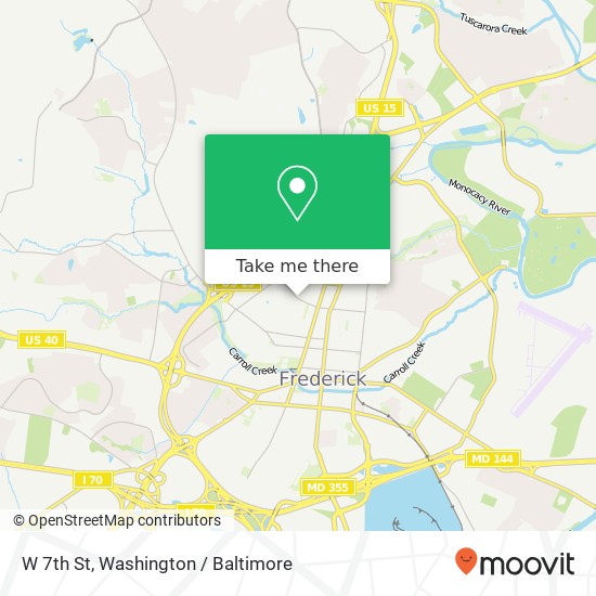 Mapa de W 7th St, Frederick, MD 21701