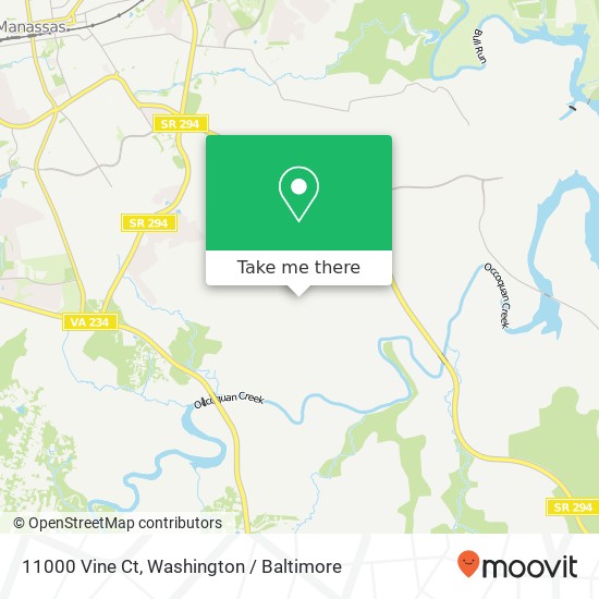 Mapa de 11000 Vine Ct, Manassas, VA 20111