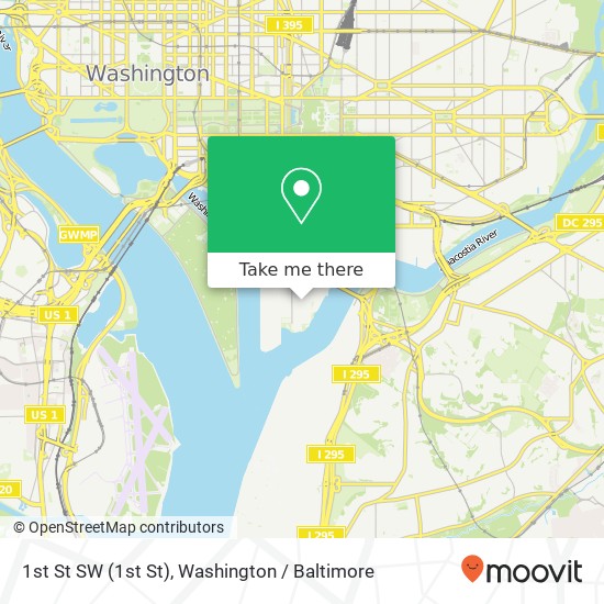 1st St SW (1st St), Washington, DC 20024 map