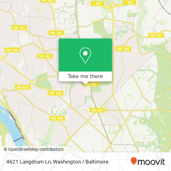 Mapa de 4621 Langdrum Ln, Chevy Chase, MD 20815