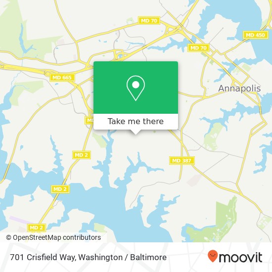 Mapa de 701 Crisfield Way, Annapolis, MD 21401