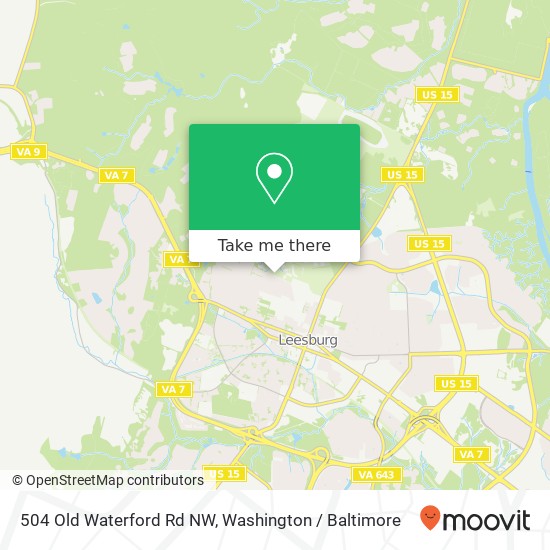 504 Old Waterford Rd NW, Leesburg, VA 20176 map