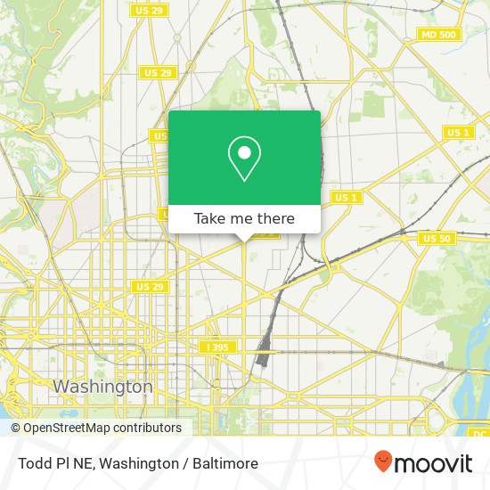 Mapa de Todd Pl NE, Washington, DC 20002