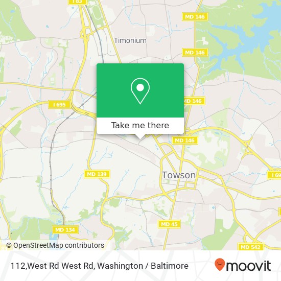 Mapa de 112,West Rd West Rd, Towson, MD 21204