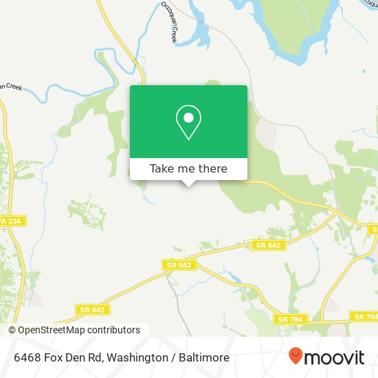 Mapa de 6468 Fox Den Rd, Manassas, VA 20112