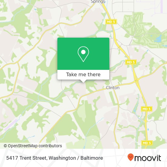 Mapa de 5417 Trent Street, 5417 Trent St, Clinton, MD 20735, USA