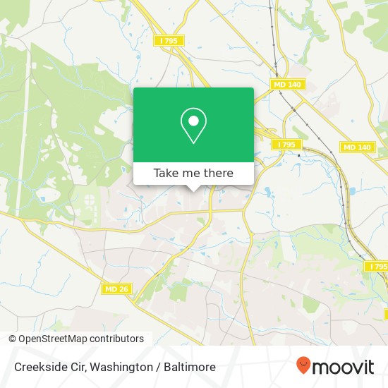 Creekside Cir, Owings Mills (Owings), MD 21117 map