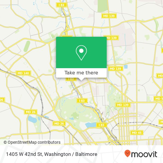 Mapa de 1405 W 42nd St, Baltimore, MD 21211