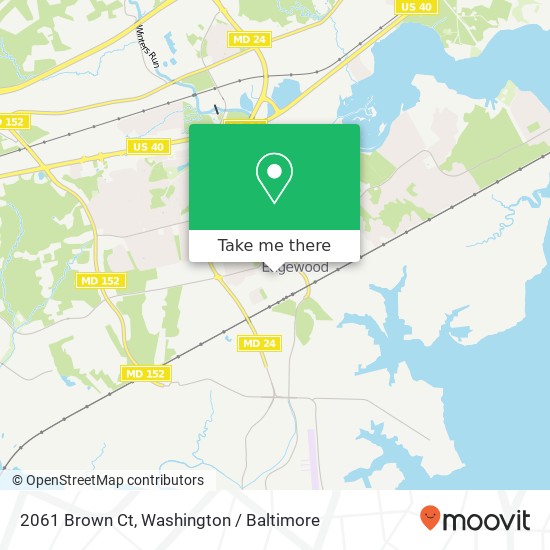 Mapa de 2061 Brown Ct, Edgewood, MD 21040