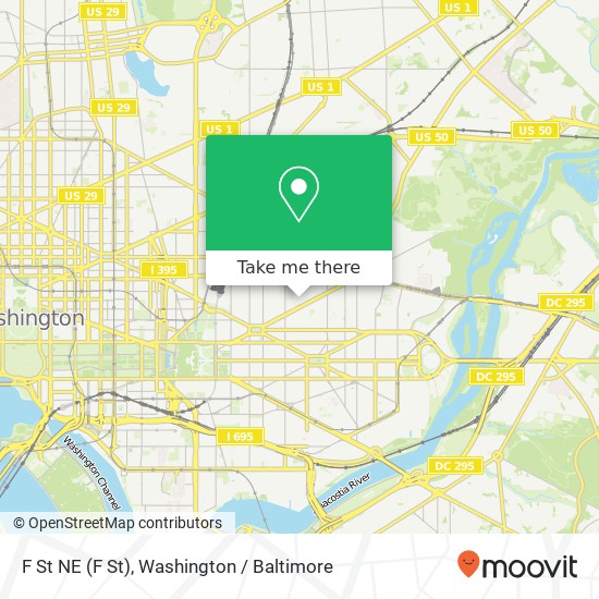 Mapa de F St NE (F St), Washington, DC 20002