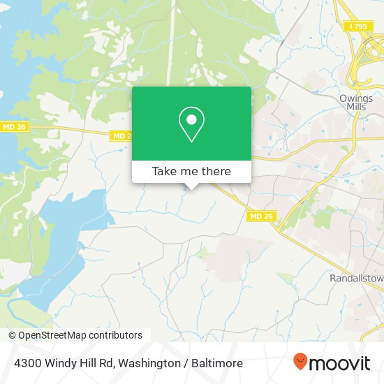 Mapa de 4300 Windy Hill Rd, Randallstown, MD 21133