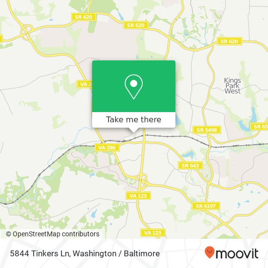 Mapa de 5844 Tinkers Ln, Fairfax Station, VA 22039