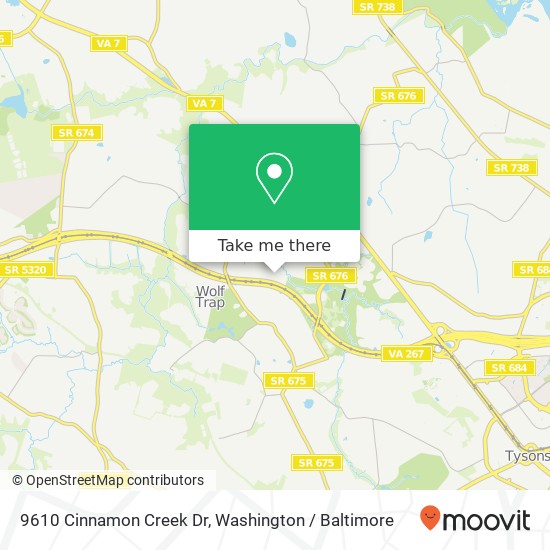 Mapa de 9610 Cinnamon Creek Dr, Vienna, VA 22182