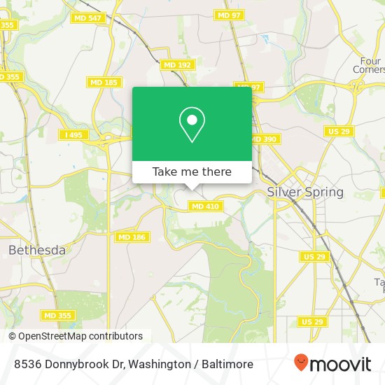 Mapa de 8536 Donnybrook Dr, Chevy Chase, MD 20815