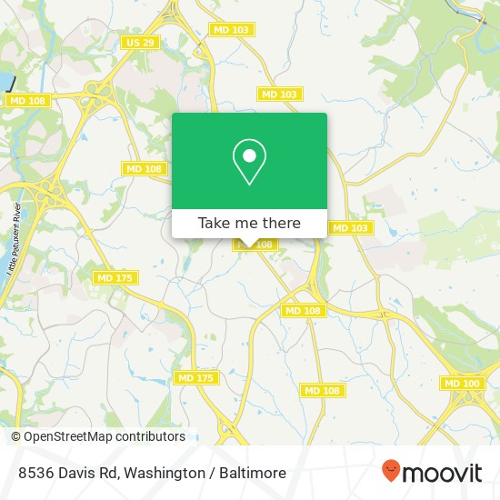 Mapa de 8536 Davis Rd, Columbia, MD 21045