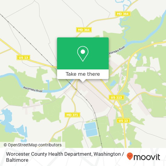 Mapa de Worcester County Health Department