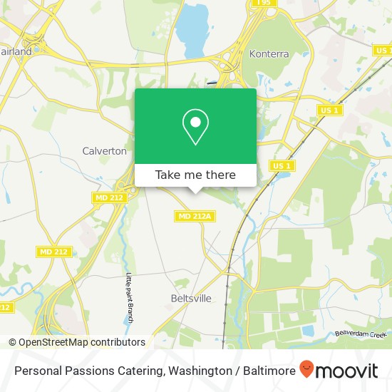 Personal Passions Catering map