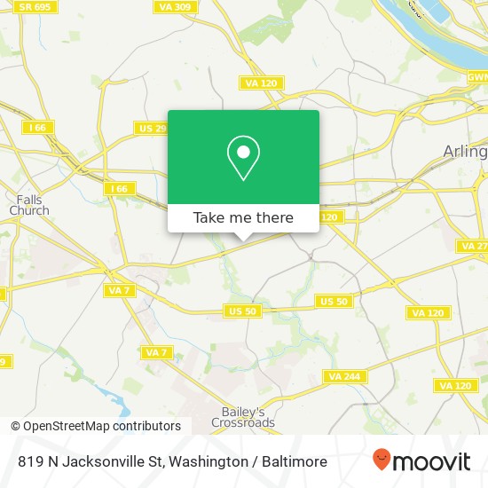 Mapa de 819 N Jacksonville St, Arlington, VA 22205