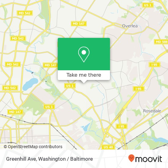 Greenhill Ave, Baltimore, MD 21206 map