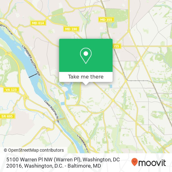 5100 Warren Pl NW (Warren Pl), Washington, DC 20016 map