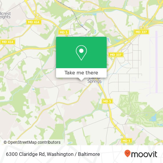 Mapa de 6300 Claridge Rd, Temple Hills, MD 20748
