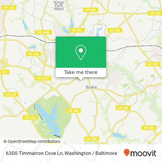 Mapa de 6300 Timmarron Cove Ln, Burke, VA 22015