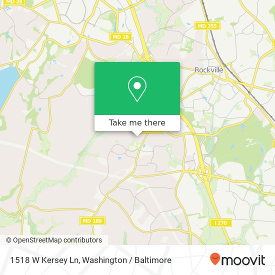 Mapa de 1518 W Kersey Ln, Potomac, MD 20854