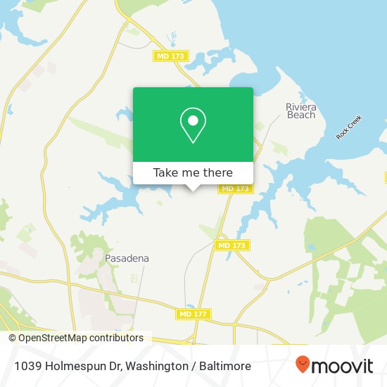 Mapa de 1039 Holmespun Dr, Pasadena, MD 21122