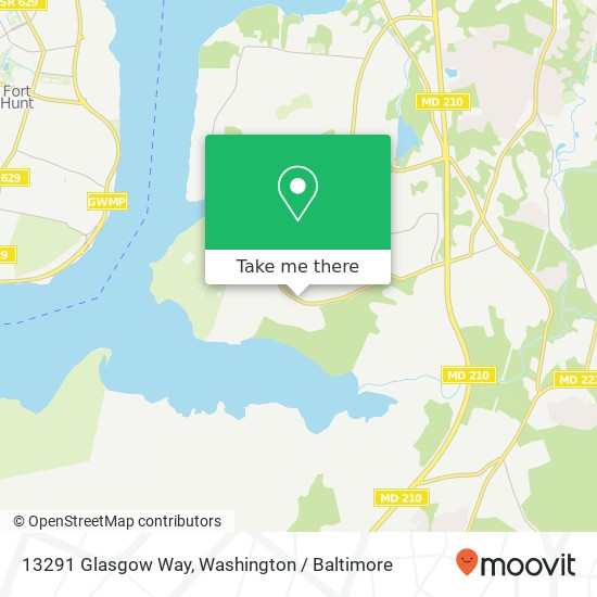Mapa de 13291 Glasgow Way, Fort Washington, MD 20744