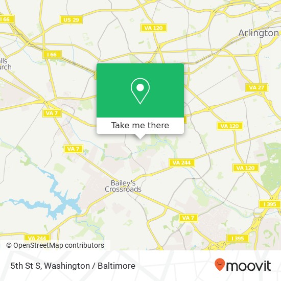 Mapa de 5th St S, Arlington (SOUTH), VA 22204