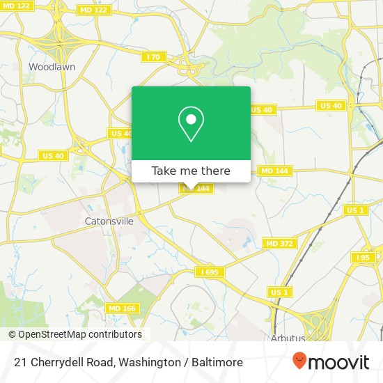21 Cherrydell Road, 21 Cherrydell Rd, Catonsville, MD 21228, USA map