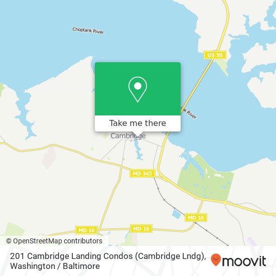 Mapa de 201 Cambridge Landing Condos (Cambridge Lndg), Cambridge, MD 21613