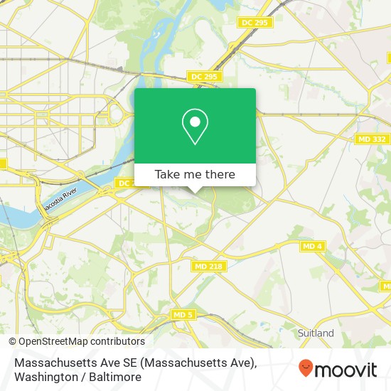 Mapa de Massachusetts Ave SE (Massachusetts Ave), Washington, DC 20019