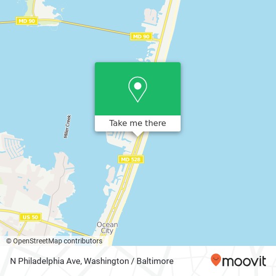 Mapa de N Philadelphia Ave, Ocean City, MD 21842