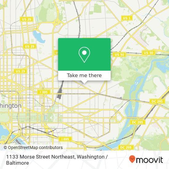 Mapa de 1133 Morse Street Northeast, 1133 Morse St NE, Washington, DC 20002, USA